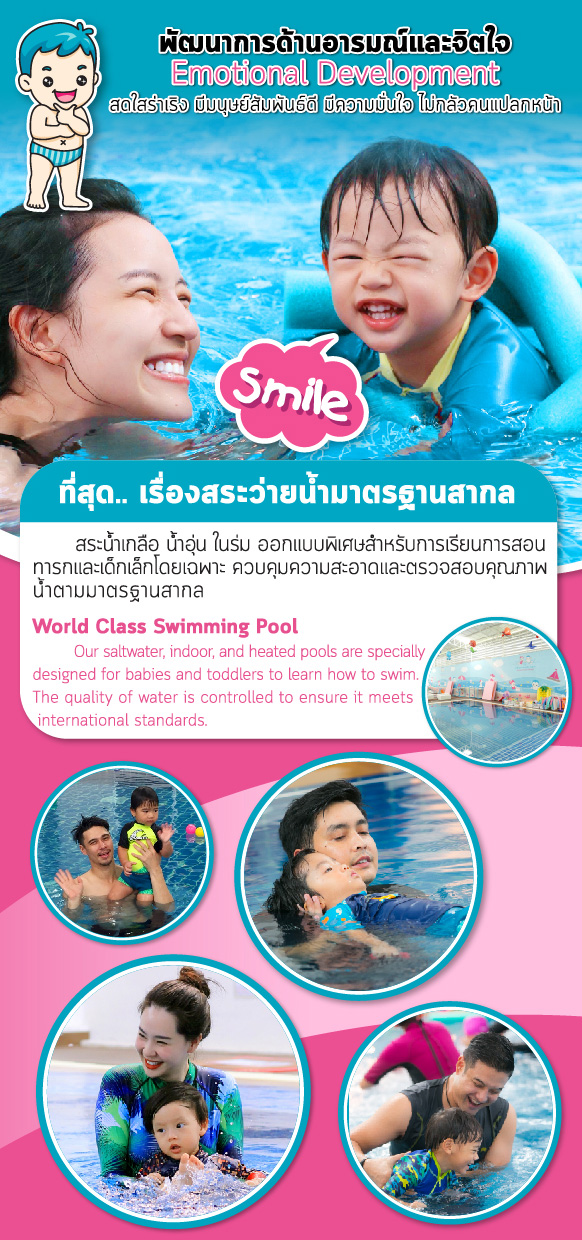 Brochure Swimming Kids Thailand สอนว่ายน้ำทารกและเด็กเล็ก (4 เดือน – 12 ขวบ)